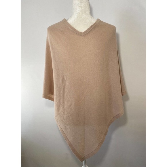 COCO GRAY Exclusive 100% Cashmere Pullover Poncho Sweater Peachy pink One Size - Picture 2 of 10